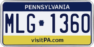 PA license plate MLG1360