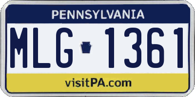 PA license plate MLG1361