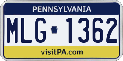 PA license plate MLG1362