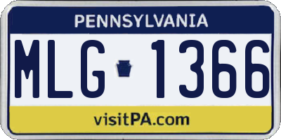 PA license plate MLG1366