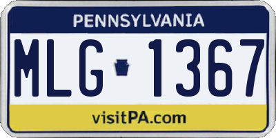 PA license plate MLG1367