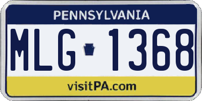PA license plate MLG1368
