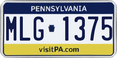 PA license plate MLG1375