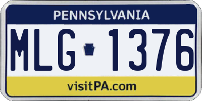 PA license plate MLG1376