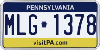 PA license plate MLG1378