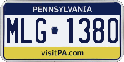 PA license plate MLG1380