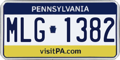 PA license plate MLG1382