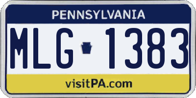PA license plate MLG1383