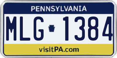 PA license plate MLG1384