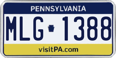 PA license plate MLG1388