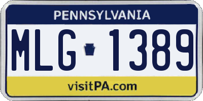 PA license plate MLG1389