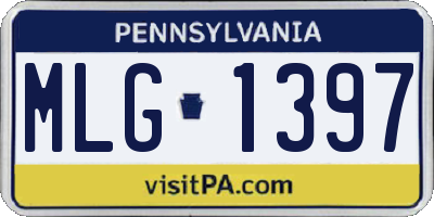PA license plate MLG1397