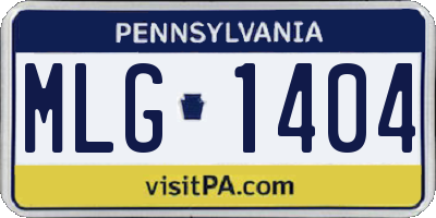 PA license plate MLG1404