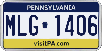 PA license plate MLG1406