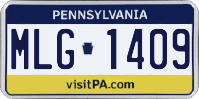 PA license plate MLG1409