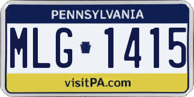 PA license plate MLG1415