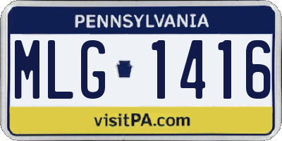 PA license plate MLG1416