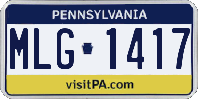 PA license plate MLG1417