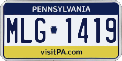 PA license plate MLG1419