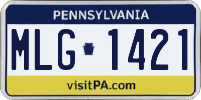 PA license plate MLG1421