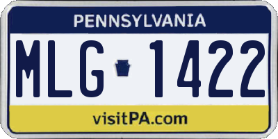PA license plate MLG1422