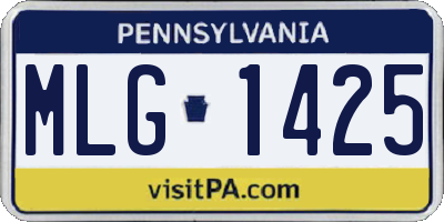 PA license plate MLG1425