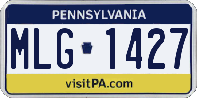 PA license plate MLG1427
