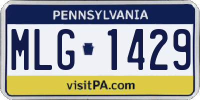 PA license plate MLG1429