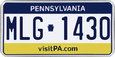 PA license plate MLG1430
