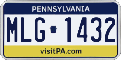 PA license plate MLG1432