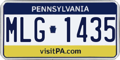 PA license plate MLG1435