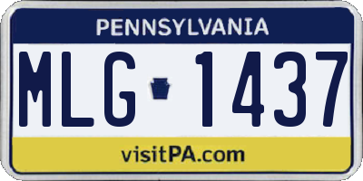 PA license plate MLG1437