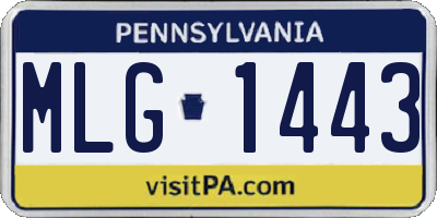 PA license plate MLG1443