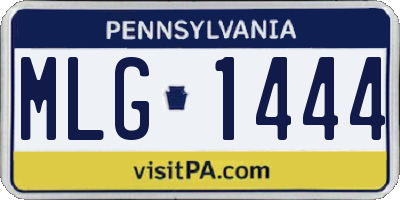 PA license plate MLG1444