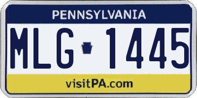 PA license plate MLG1445
