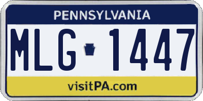 PA license plate MLG1447