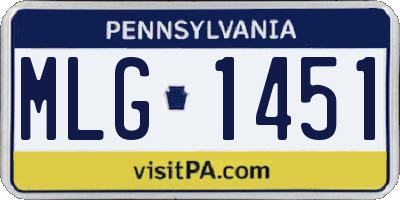 PA license plate MLG1451