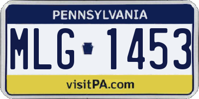 PA license plate MLG1453