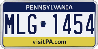 PA license plate MLG1454