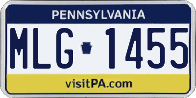 PA license plate MLG1455