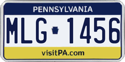 PA license plate MLG1456