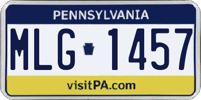 PA license plate MLG1457