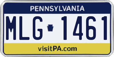 PA license plate MLG1461