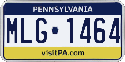 PA license plate MLG1464