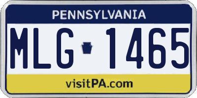 PA license plate MLG1465