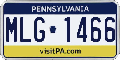 PA license plate MLG1466