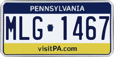 PA license plate MLG1467