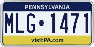 PA license plate MLG1471