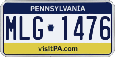 PA license plate MLG1476