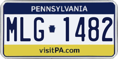 PA license plate MLG1482